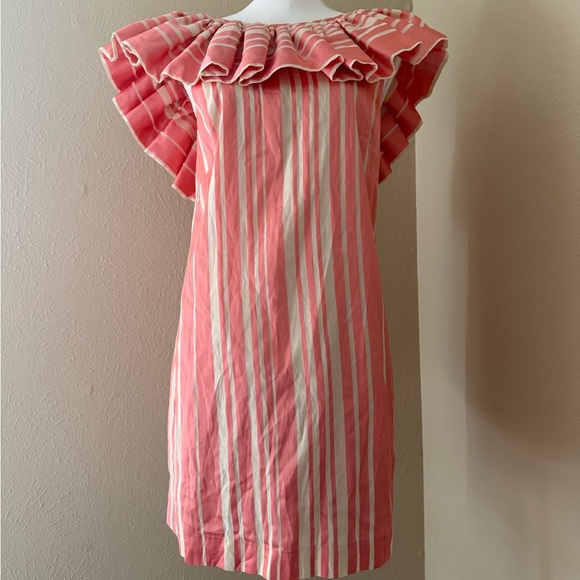 Trina Turk Dresses & Skirts - Trina Turk Pink and White Ruffled Tiered Sundress